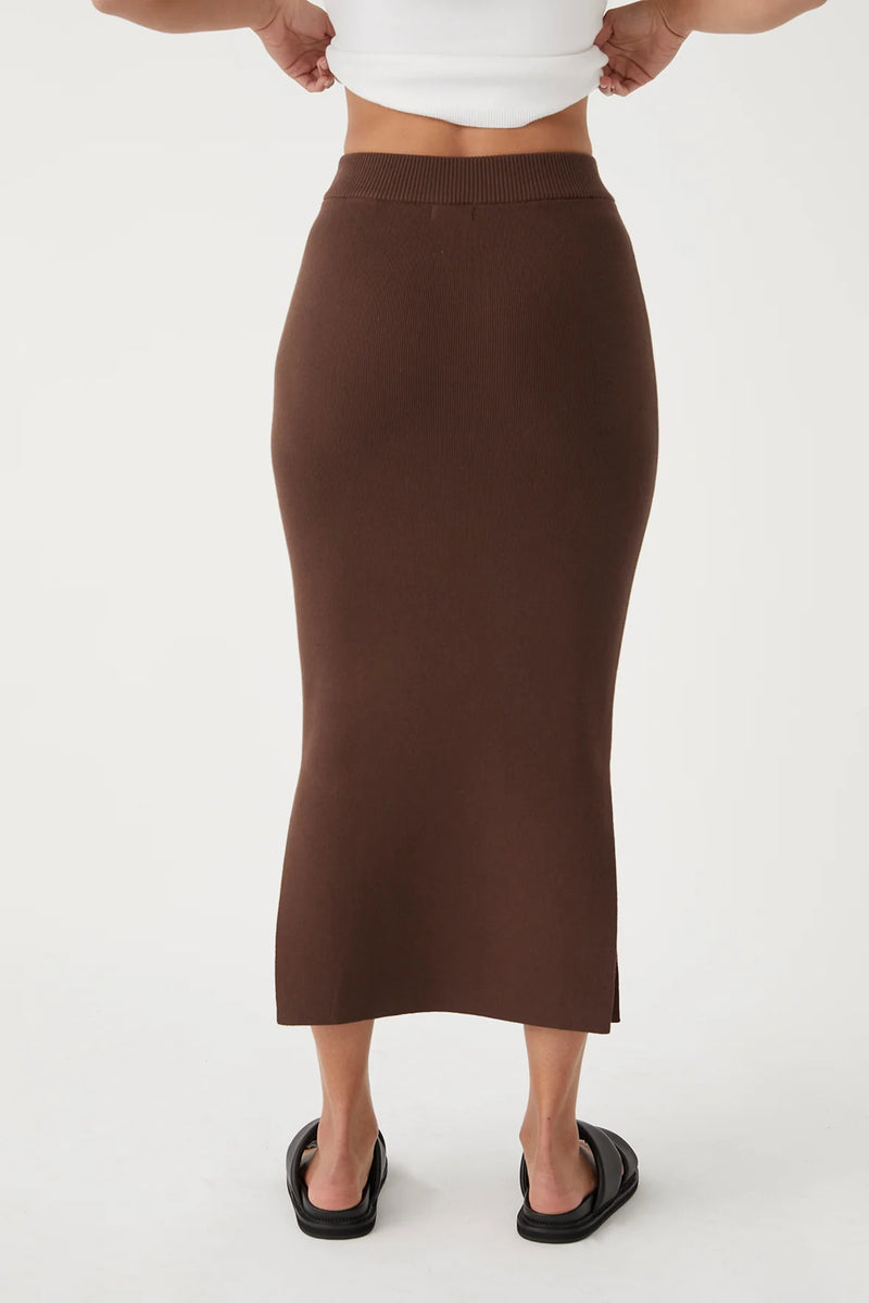 Arcaa Harper Organic Knit Skirt - Chocolate