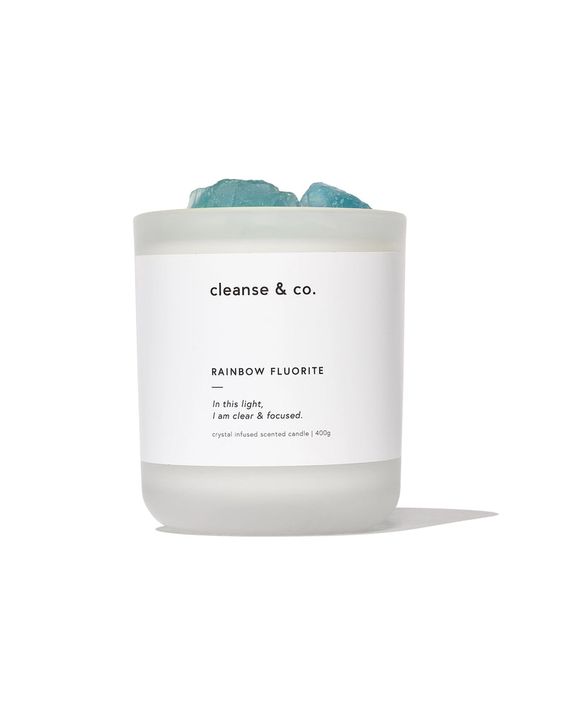 Candle - Rainbow Fluorite | Clear & Focused