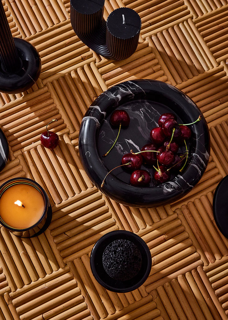 Halo Marble Tray - Black