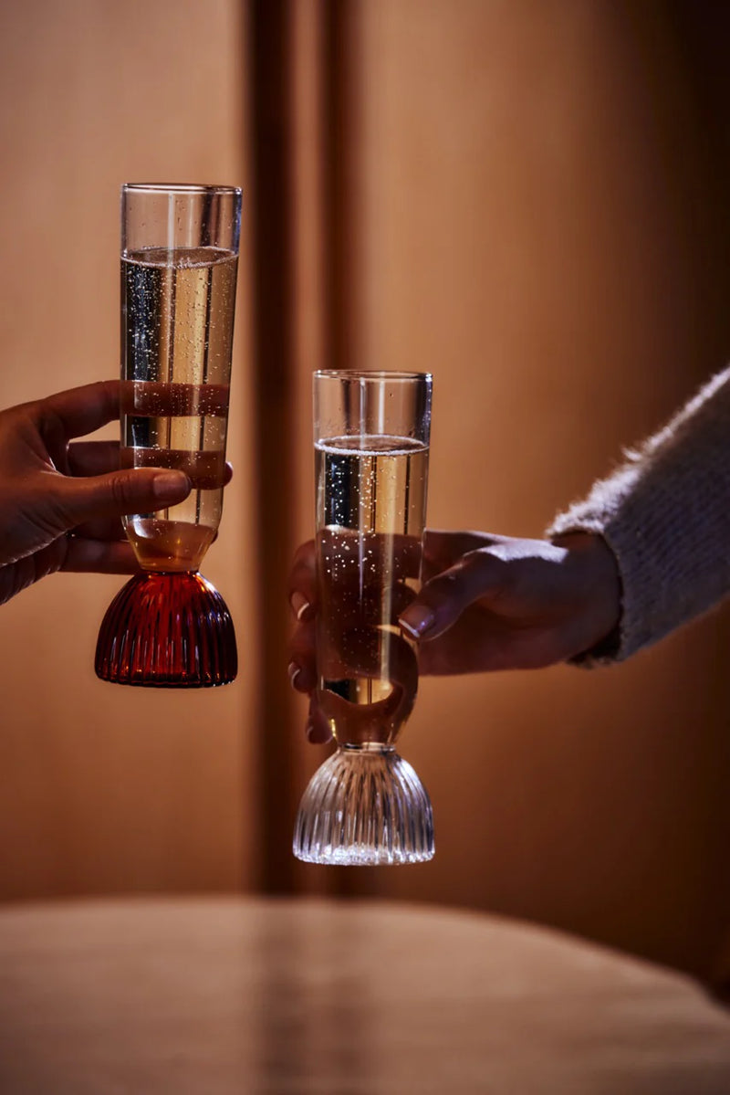 Kairos Champagne Flute (Set of 2)- Amber