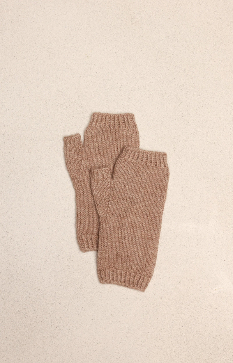 Long Alpaca Mittens - Fawn