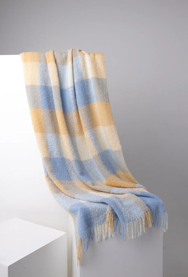 Check Alpaca Throw - By The Sea