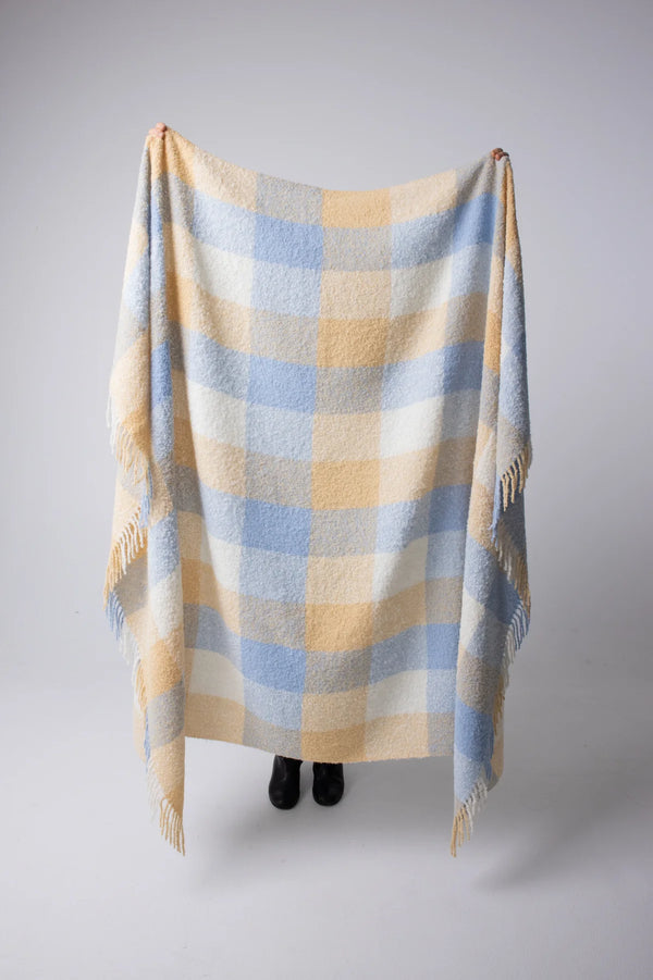 Check Alpaca Throw - By The Sea