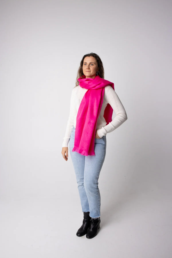Classic Alpaca Scarf - Hot Pink