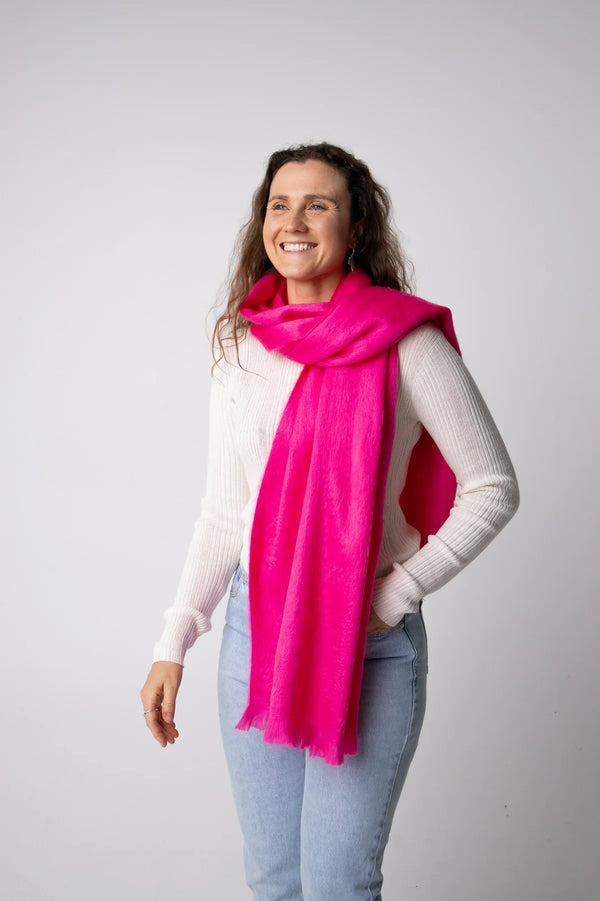 Classic Alpaca Scarf - Hot Pink