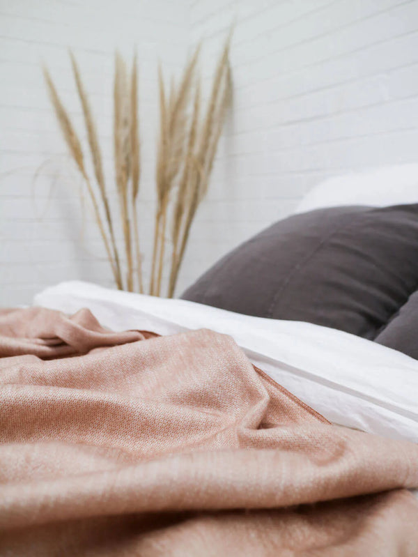 Classic Alpaca Large Throw - Rose Gold