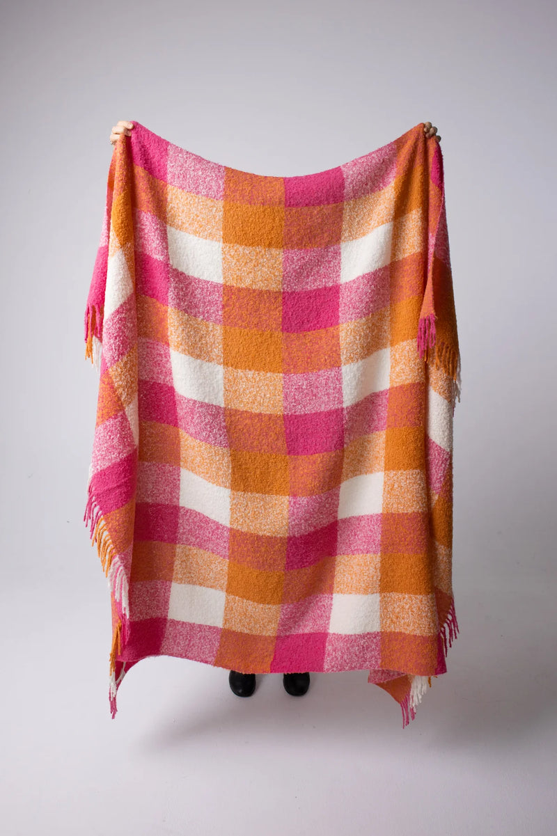 Check Alpaca Throw - Sunset
