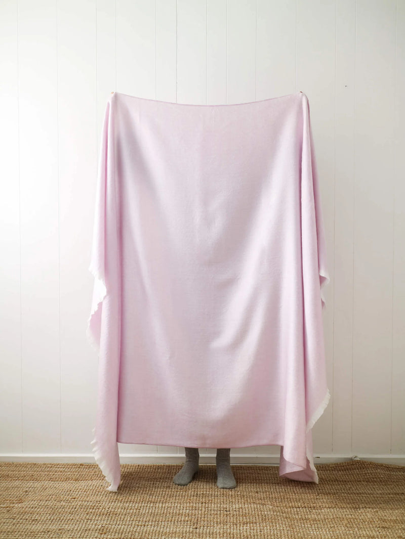 Classic Alpaca Large Throw - Blush/Soft Lilac
