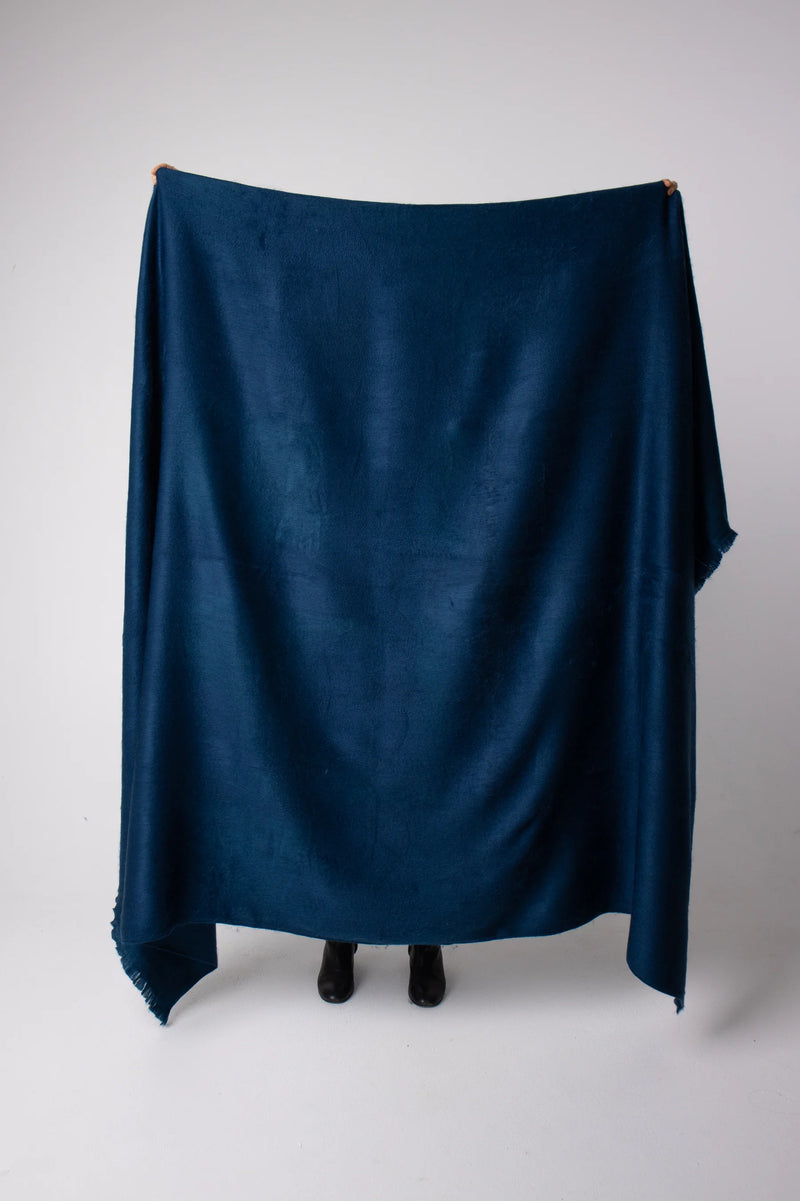 Classic Alpaca Large Throw - Deep Ocean