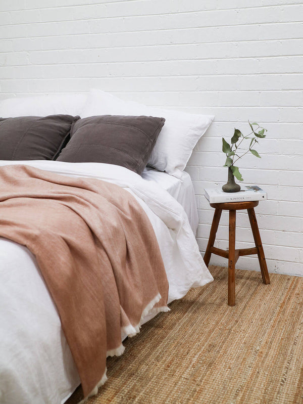 Classic Alpaca Large Throw - Rose Gold