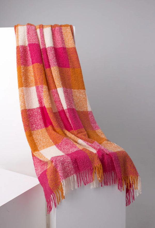 Check Alpaca Throw - Sunset