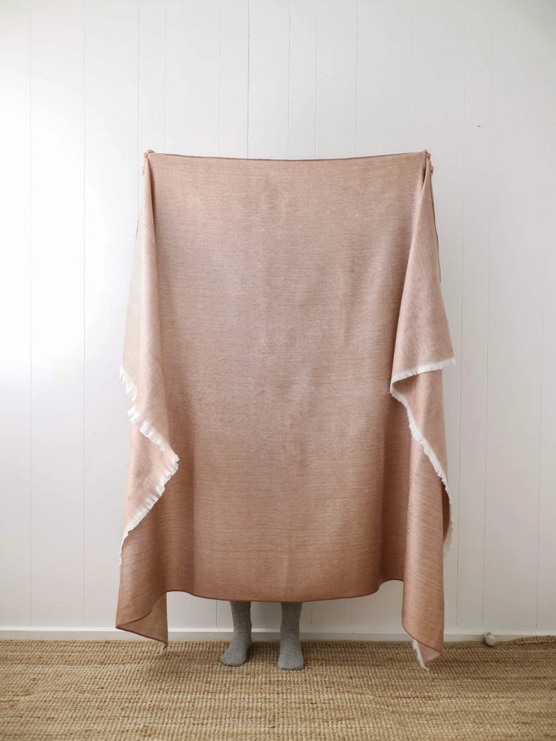 Classic Alpaca Large Throw - Rose Gold
