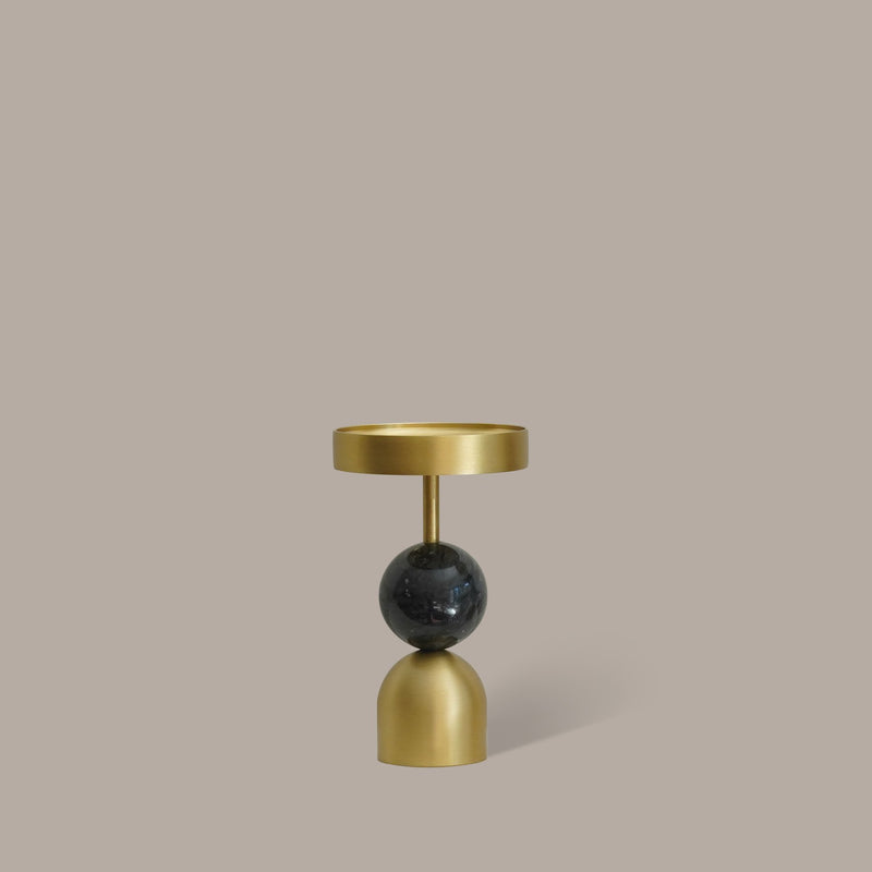 Fountain Brass Candle Holder - Medium Charcoal Bead