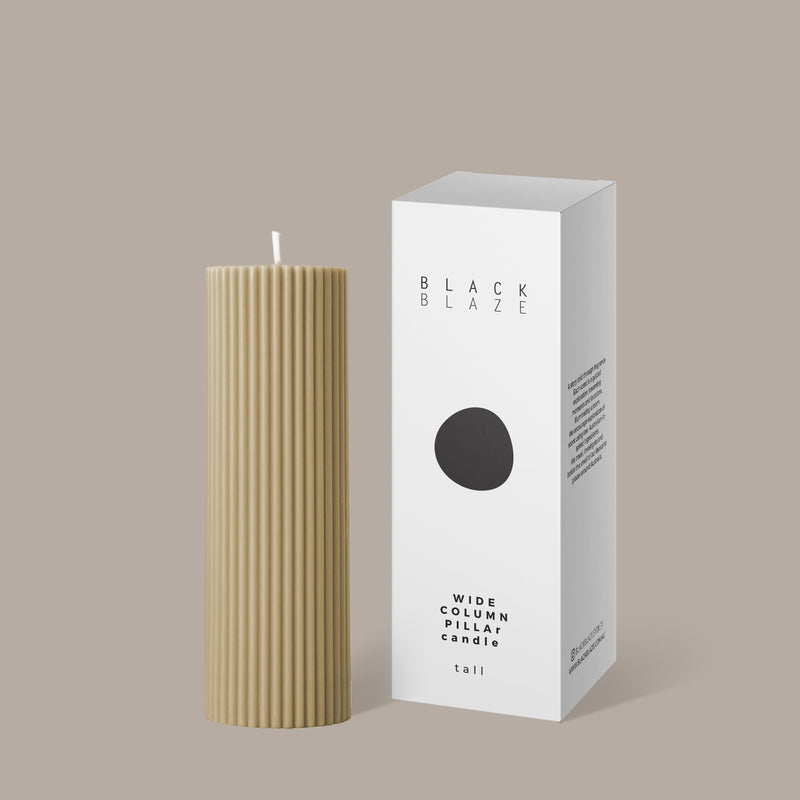 Wide Column Pillar Candle - Honey