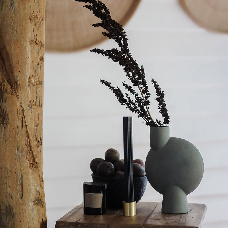 Column Pillar Candle (2 Pack) - Black