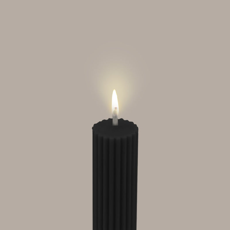 Column Pillar Candle (2 Pack) - Black