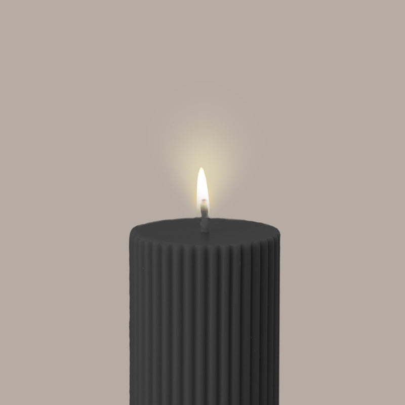 Wide Column Pillar Candle - Black