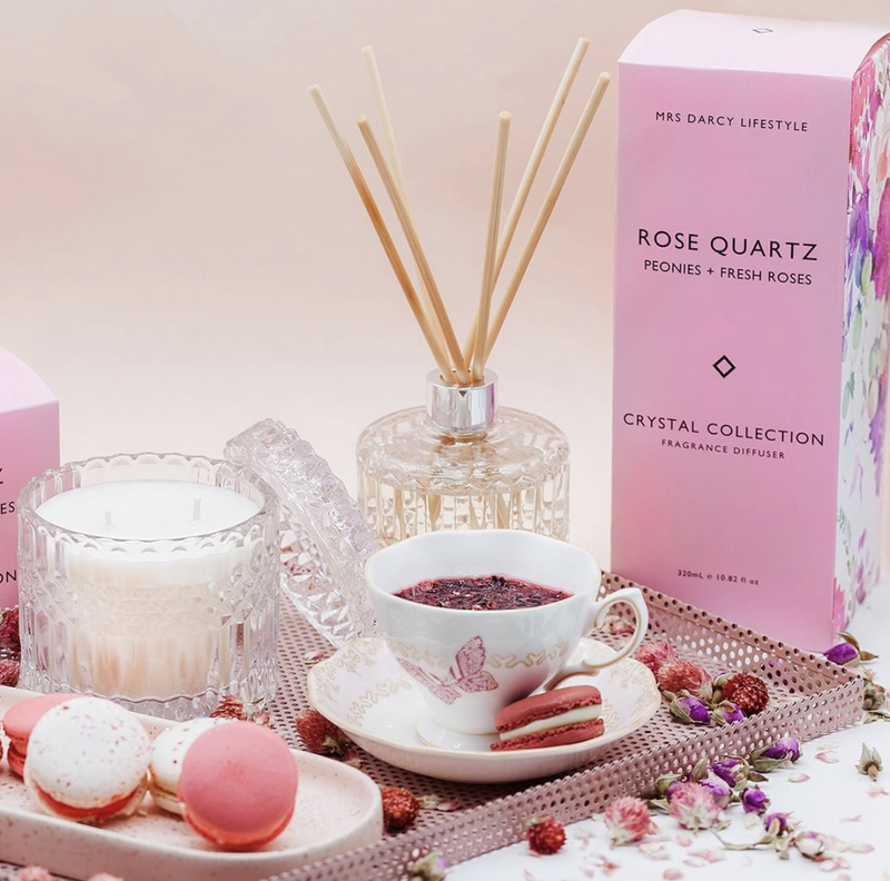 Candle Rose Quartz - Peonies & Fresh Roses