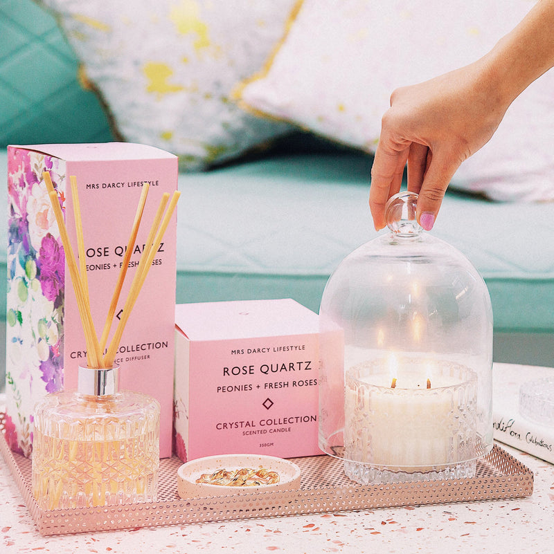 Candle Rose Quartz - Peonies & Fresh Roses